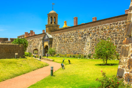 Cape Town, South Africa - January 11, 2014: green courtyard of Castle of Good Hope of Cape Town legislative capital city of South Africa.のeditorial素材