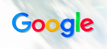 Mountain View, California, USA - August 13, 2018: Google logo isolated from a Google headquarters...