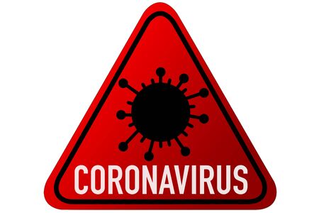 Bacteria sign on white background copy space. CORVID 19 Coronavirus outbreak, health care quarantine for infections, virus test and research concept. Coronavirus Positive blood test, red warning sign.の写真素材