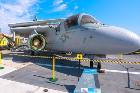 San Diego, California, United States - JULY 2018: Lockheed S-3 Viking in United States Navy....