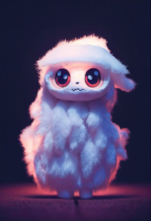 A white ghost kid on a Halloween theme background at a Halloween holiday party in the dark with candle light. A 3D rendering in vertical.の写真素材