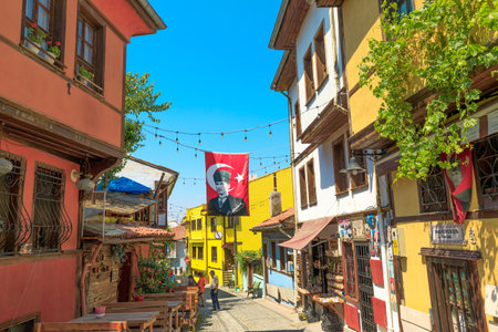 Eskisehir, Turkey - Aug 2, 2023: above Eskisehir roads form an intricate web of connectivity, weaving through the citys diverse neighborhoods and historic district Odunpazari architecture.のeditorial素材