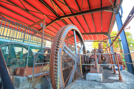 Martinique, French Antilles - Dec 26, 2025: Hardy distillery complex featuring old industrial...