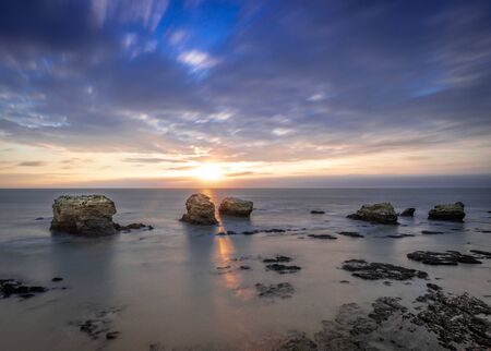 rocks sunsetの写真素材