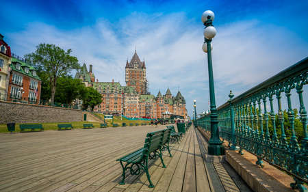 Castle of Frontenac in Quebec City, Canada, during the summer. That castle is basically a very famous hostelのeditorial素材
