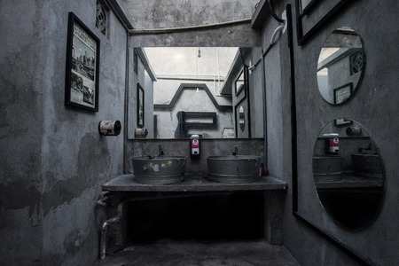 Grey toilets in Penang, Malaysiaの写真素材