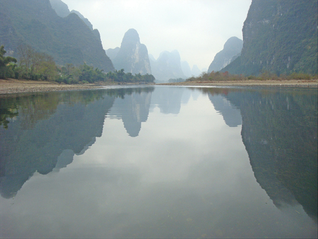 Li river in Yangshuo, Chinaの写真素材