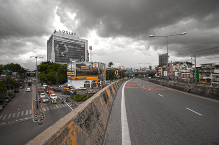 Streets and bridge in Bangkok, Thailandのeditorial素材