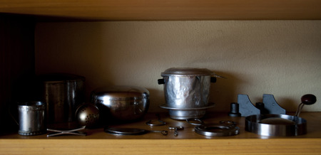 Vintage metal kitchen toolsの写真素材