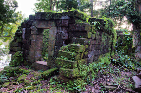 Oum Muong, Khmer temple in Champasak, Southern Laosのeditorial素材