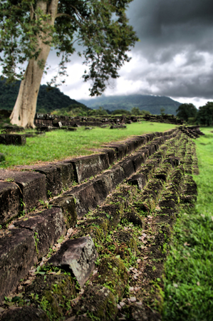 Vat Phou Temple in Champasak, in Southern Laosのeditorial素材
