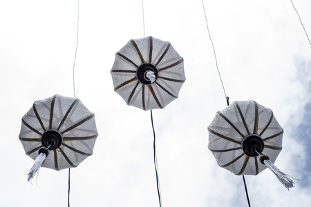 Asian paper lampion lights in Hoi An, Vietnamの写真素材
