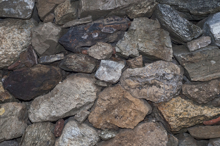 Dry stone wall in Taurinya, south of Franceの写真素材