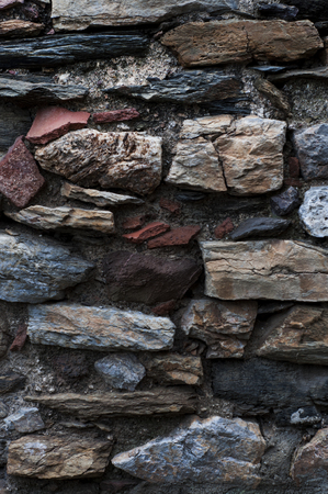 Dry stone wall in Castelnou, south of Franceの写真素材