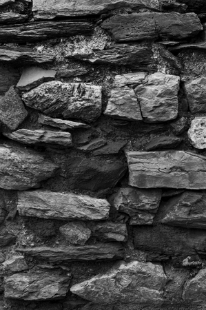 Dry stone wall in Castelnou, south of Franceの写真素材