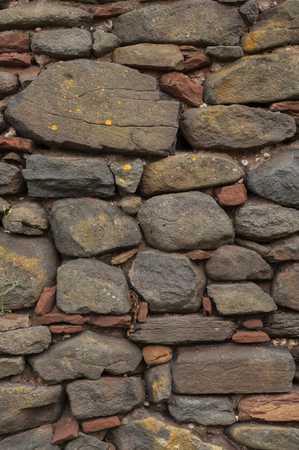 Dry stone wall in Celles, south of Franceの写真素材