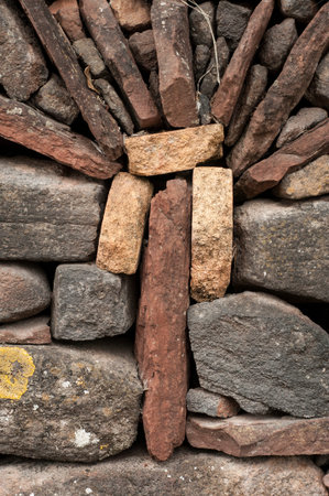 Dry stone wall in Celles, south of France