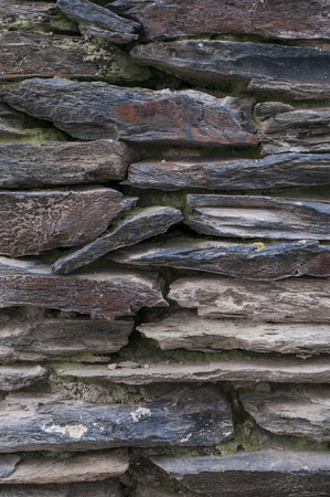 Dry stone wall in Cadaques, northern Spainの写真素材