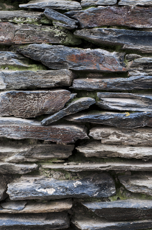 Dry stone wall in Cadaques, northern Spainの写真素材