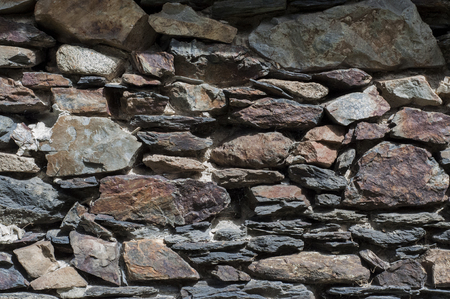 Dry stone wall in Andorraの写真素材