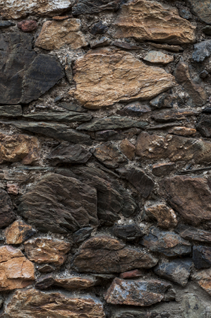 Stones wall in Castelnou, south of Franceの写真素材