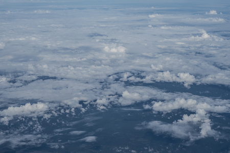 Clouds over Asia from a planeの写真素材