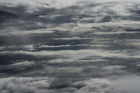 Clouds over Asia from a planeの写真素材