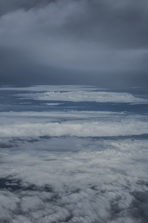 Clouds over Asia from a planeの写真素材