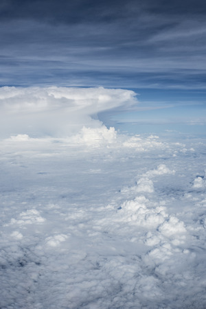 Clouds over Asia from a planeの写真素材