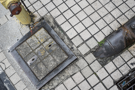 Urban tiled floor in Kuala Lumpur, Malaysiaの写真素材