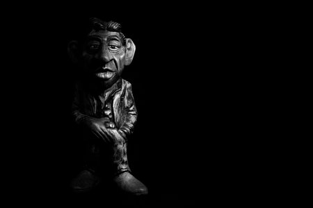 Serge Gainsbourg wooden statue on a black backgroundのeditorial素材