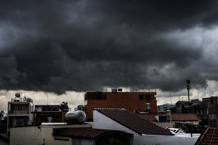 Monsoon clouds on Ho Chi Minh City, Vietnamの写真素材