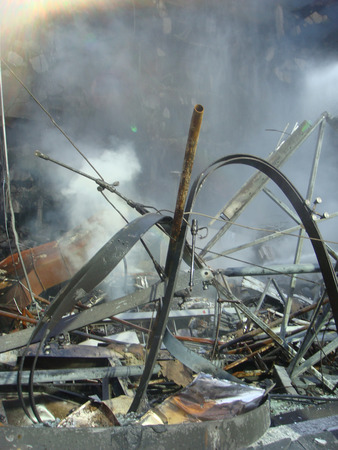 Bangkok/Thailand - 05 29 2010: Firemen are working on the smoldering World Trade Center.のeditorial素材