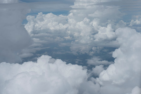 Clouds over Asia from a plane.