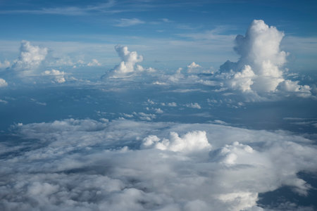 Clouds over Asia seen from a plane.
