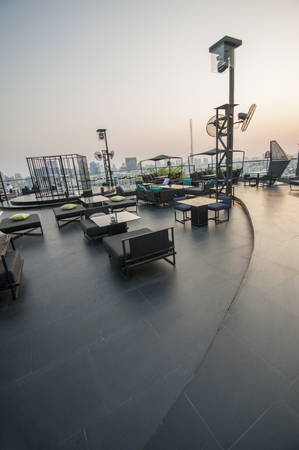 Heaven rooftop bar in Bangkok, Thailand.のeditorial素材