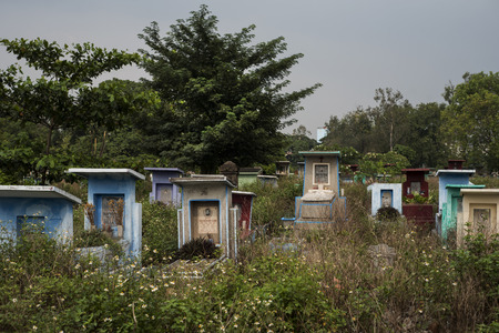 Binh Hung Hoa, the largest cemetery in Ho Chi Minh City, Vietnam, in the afternoon.のeditorial素材