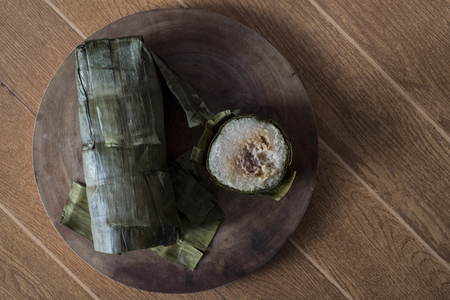 Traditional pork and rice cake to celebrate Tet, the Vietnamese New Yearの写真素材