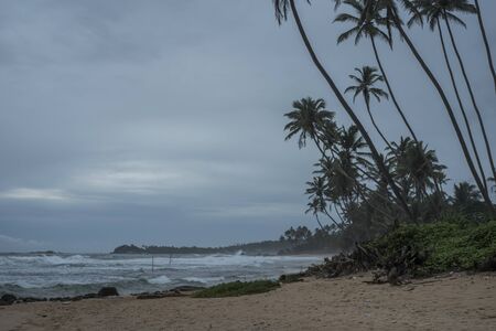 Delawella beach in Unawatuna, Galle in the south of Sri Lankaの写真素材