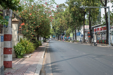 Shops are closed and streets are emptying as inhabitants opt for a self home isolation in Ho Chi...