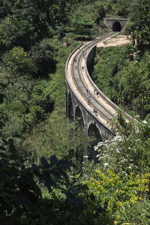 Above view from the hill of the Nine Arch bridge at Ella in Sri Lanka.の写真素材