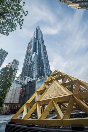 Landmark 81 skyscraper viewed from the street in Ho Chi Minh City, Vietnam