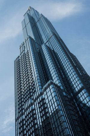 Landmark 81 skyscraper viewed from the street in Ho Chi Minh City, Vietnamのeditorial素材