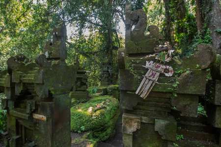 Hidden temple in the jungle in Bali, Indonesia
