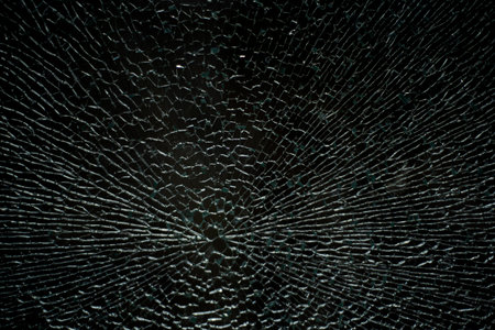 Close up view of cracked glass.の写真素材
