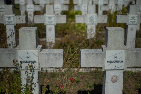 Detail of a military cemetery in France.