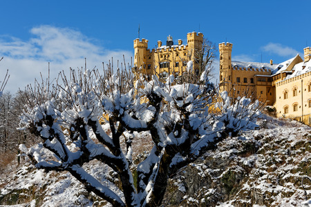 Winter in Bavaria - Hohenschwangau Castle.のeditorial素材