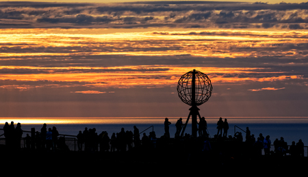 Globe Monument at North Cape.Norway, North Cape.の写真素材