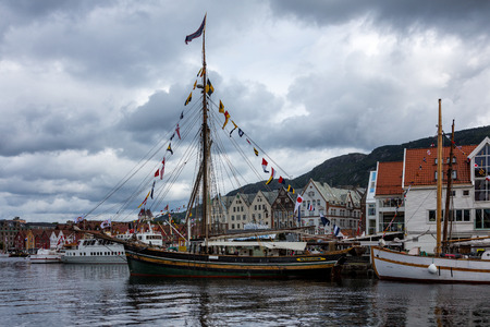 Urban landscape in Norway,Bergenのeditorial素材