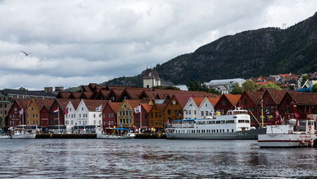Urban landscape in Norway,Bergenのeditorial素材